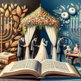 ユダヤ文化の結婚と金銭管理のテーマを象徴的に表現し、16:9の形式